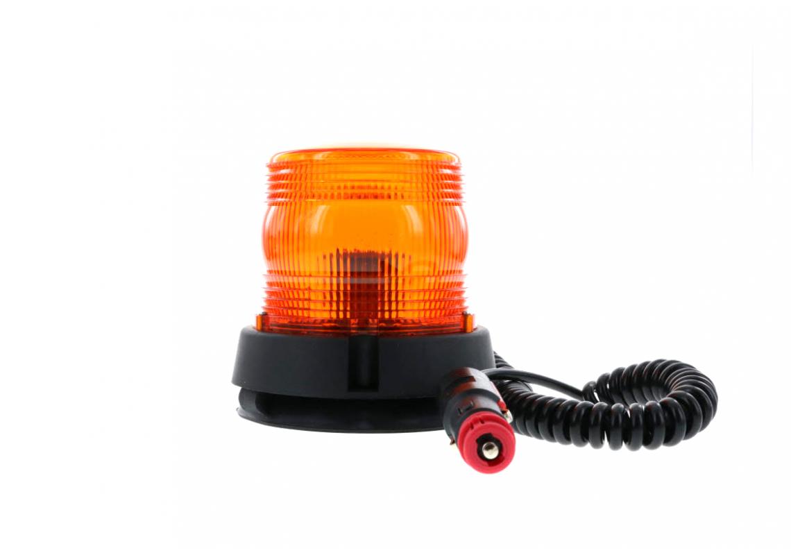 Gyrophare FRESNEL LED, magnetique avec ventouse, ambre, lumière DOUBLE FLASH